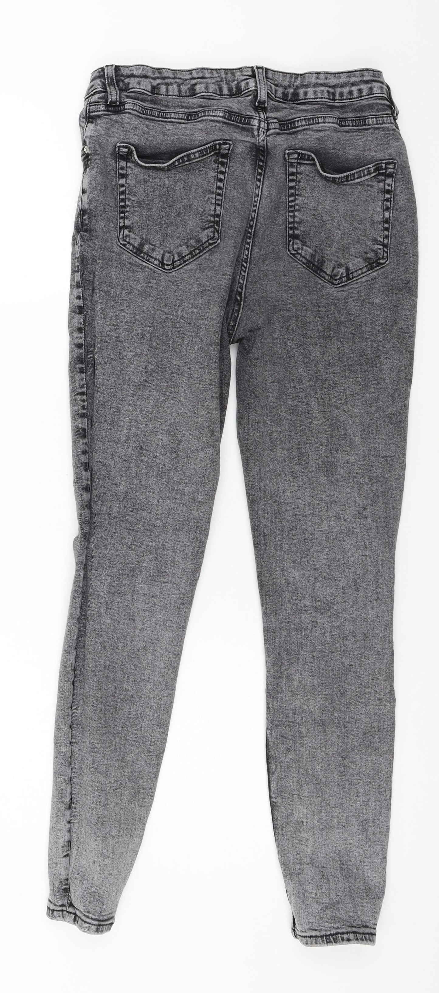 Denim & Co. Womens Grey  Denim Skinny Jeans Size 14 L26 in