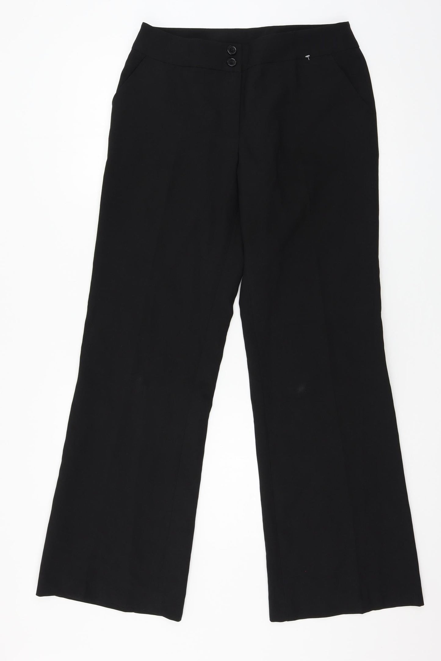 Womens UK Size 12 Xe Regular Fit  Black Trousers