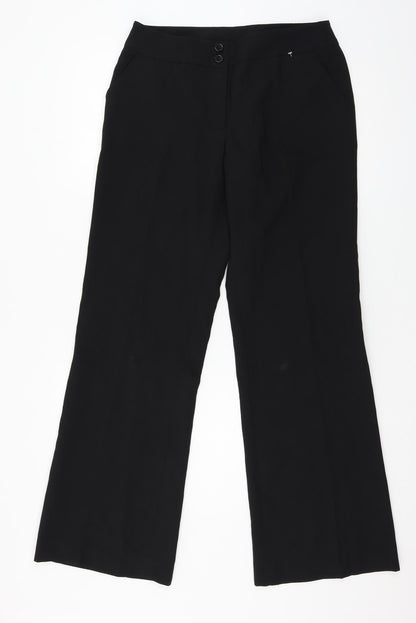 Womens UK Size 12 Xe Regular Fit  Black Trousers