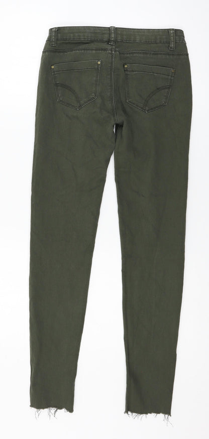 Denim & Co. Womens Green  Denim Skinny Jeans Size 8 L28 in