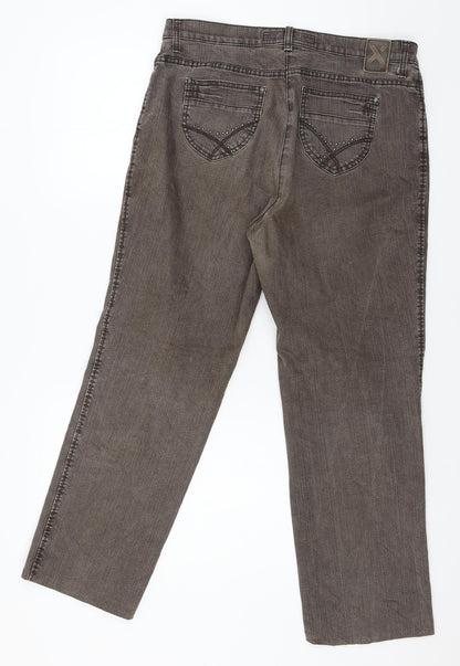 Brax Star Womens Brown  Denim Straight Jeans Size 34 in L27 in