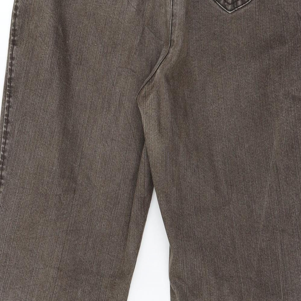 Brax Star Womens Brown  Denim Straight Jeans Size 34 in L27 in