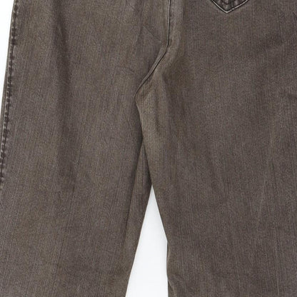 Brax Star Womens Brown  Denim Straight Jeans Size 34 in L27 in