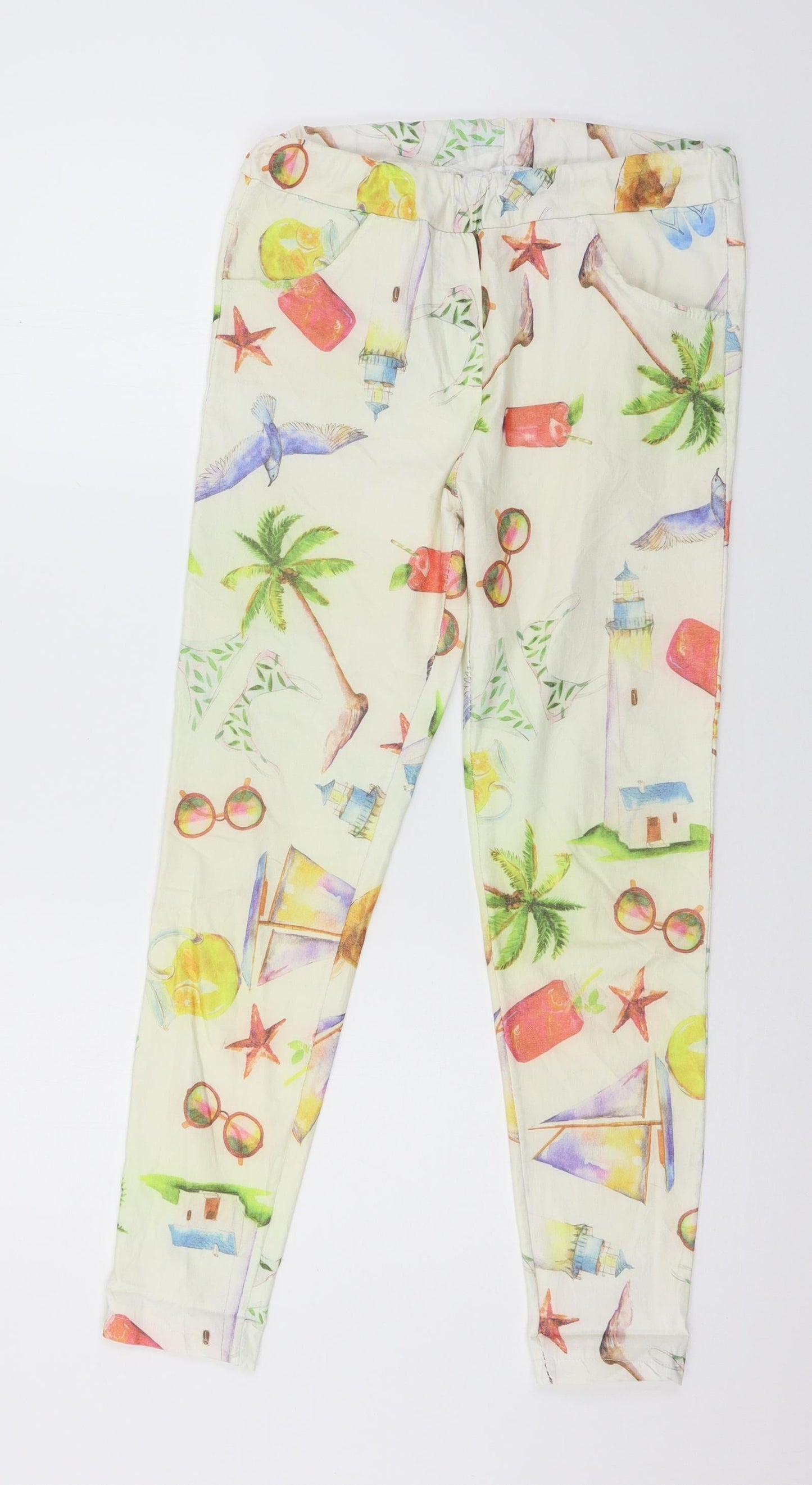 Womens UK Size 32 in Preworn Regular Fit  Multicoloured Trousers