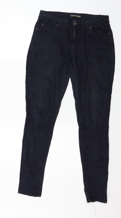 Peacocks Womens Blue  Denim Skinny Jeans Size 10 L30 in