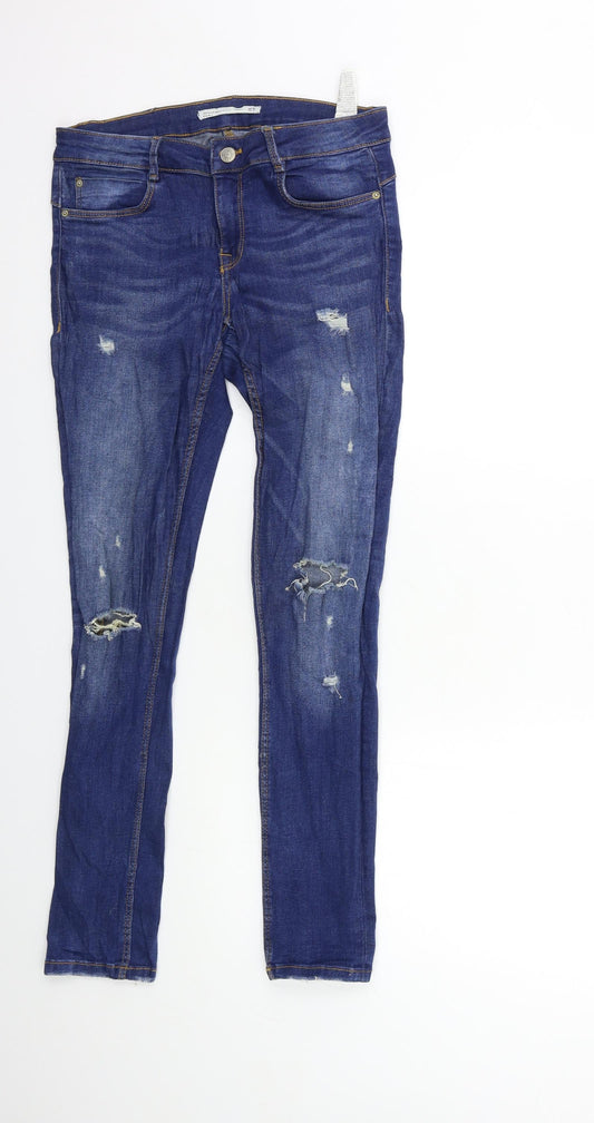 Zara Womens Blue  Denim Skinny Jeans Size 28 in L29 in