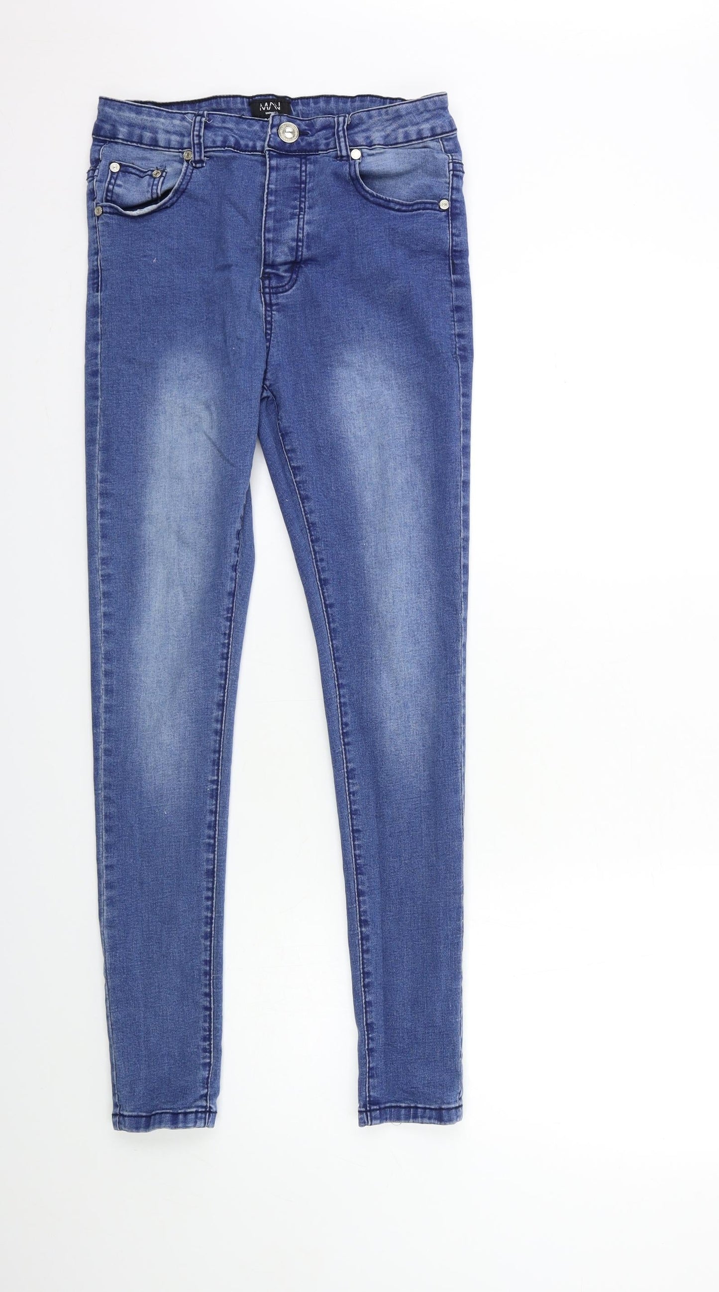 Boohoo Womens Blue  Denim Skinny Jeans Size 32 in L30 in