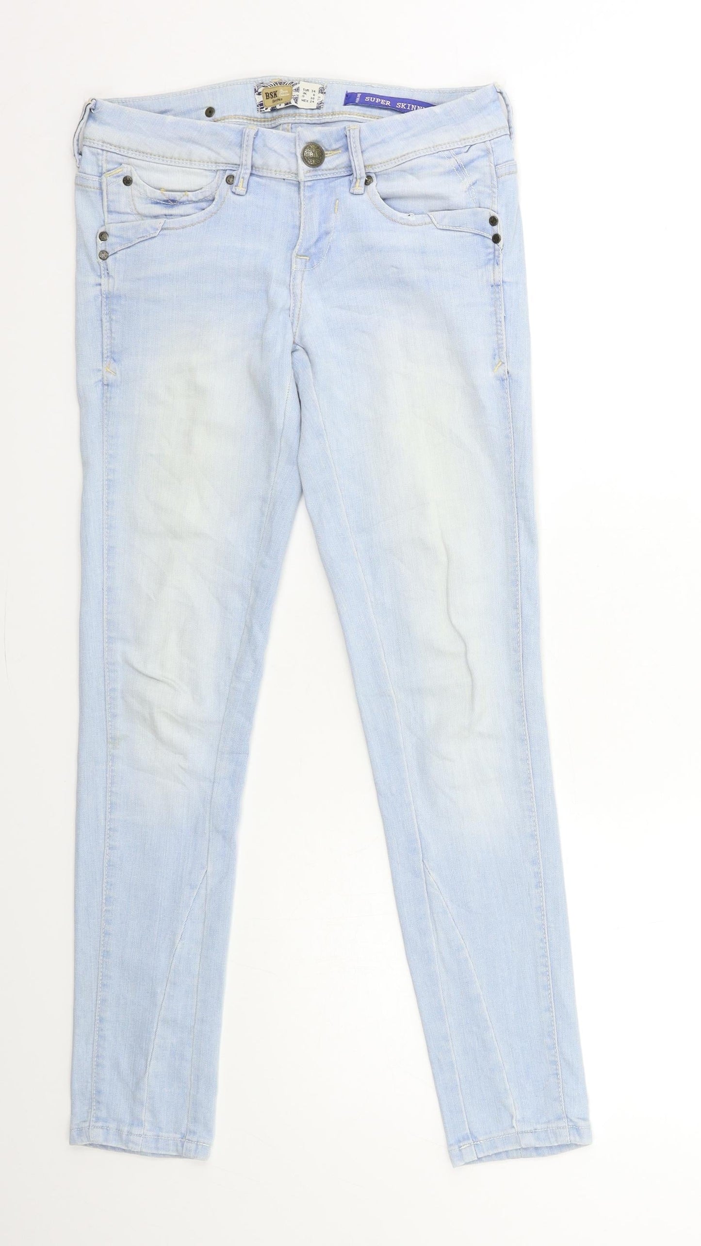 Bershka Womens Blue  Denim Skinny Jeans Size 6 L28 in