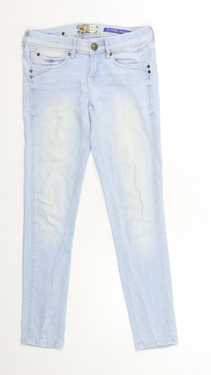 Bershka Womens Blue  Denim Skinny Jeans Size 6 L28 in