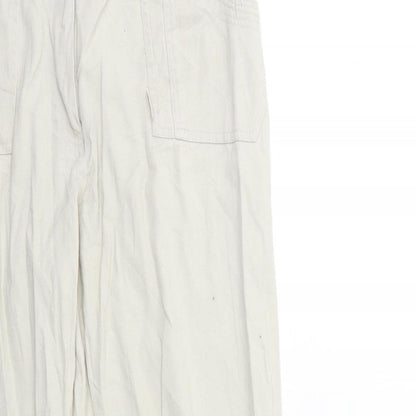 Womens UK Size 12 Preworn Regular Fit Straight Beige Jeans