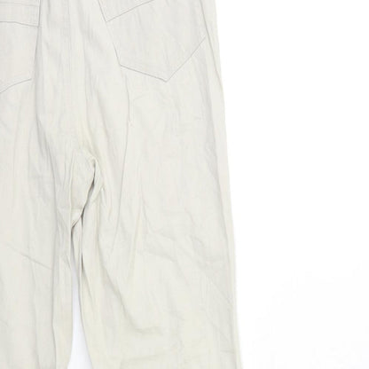 Womens UK Size 12 Preworn Regular Fit Straight Beige Jeans