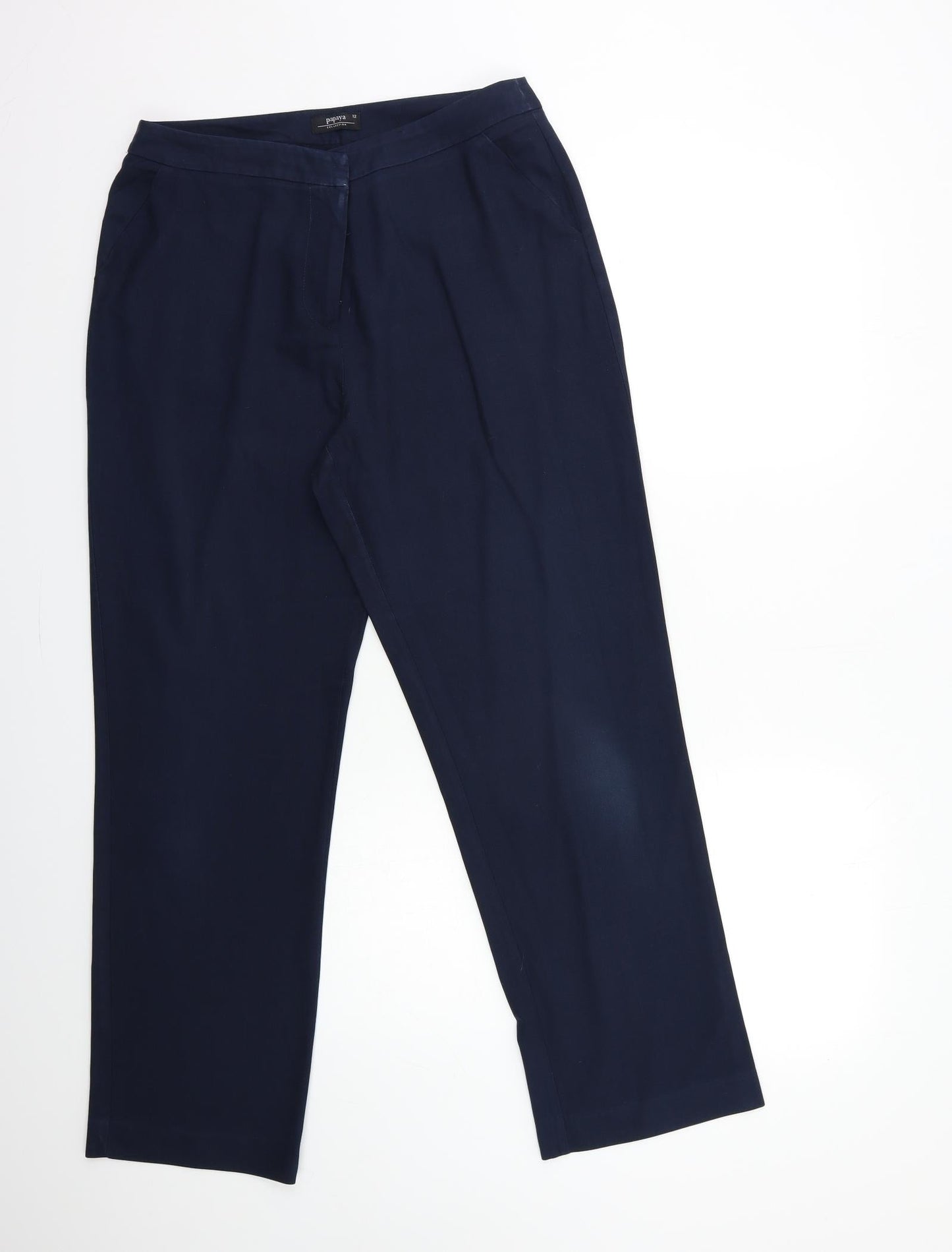 Womens UK Size 12 Papaya Regular Fit  Blue Trousers