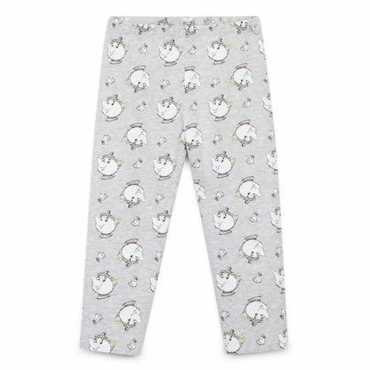 Disney Girls Grey Geometric  Top Lounge Pants Size 6 Years  - Beauty and the Beast