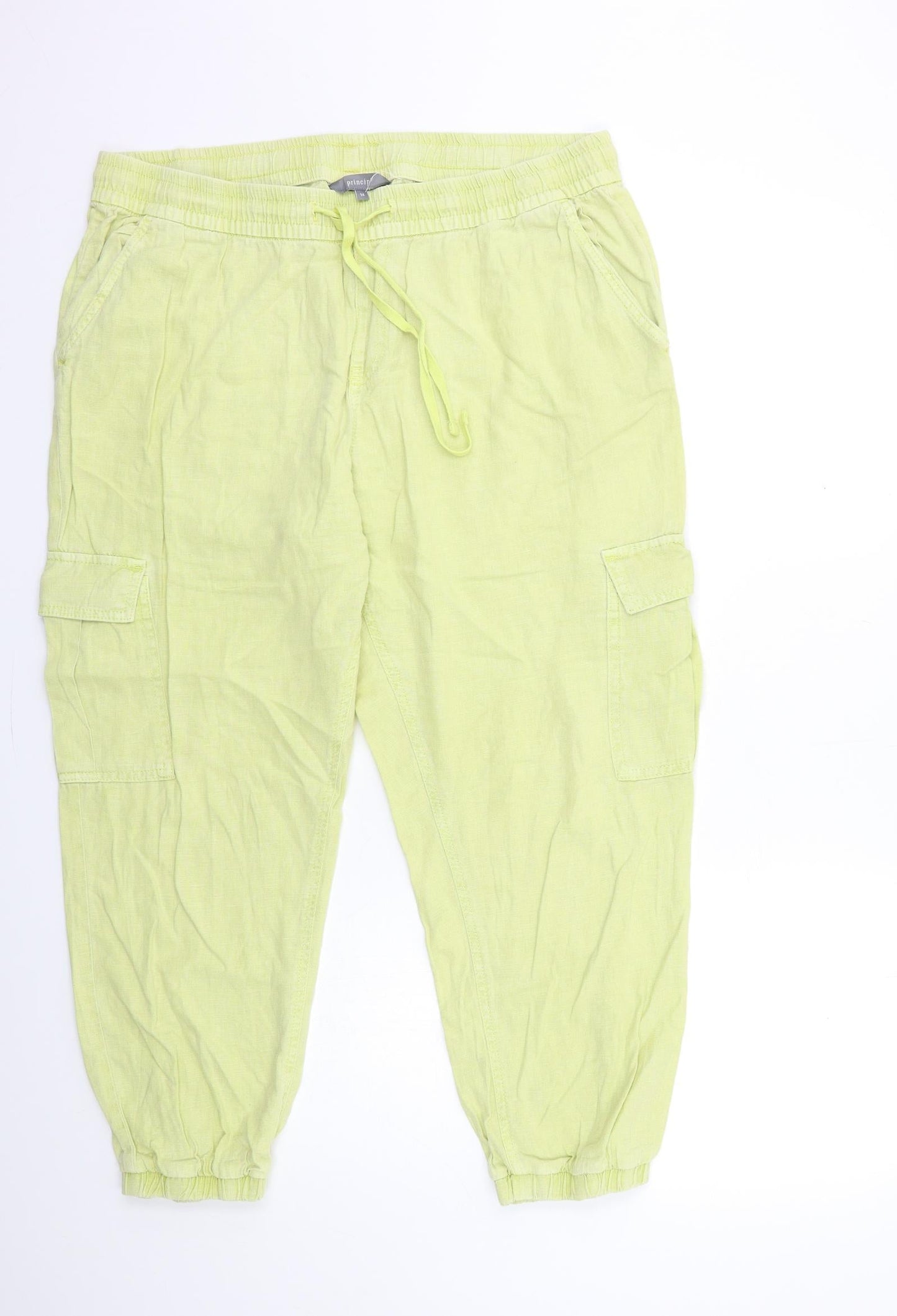Womens UK Size 14 Principles Regular Fit  Green Trousers