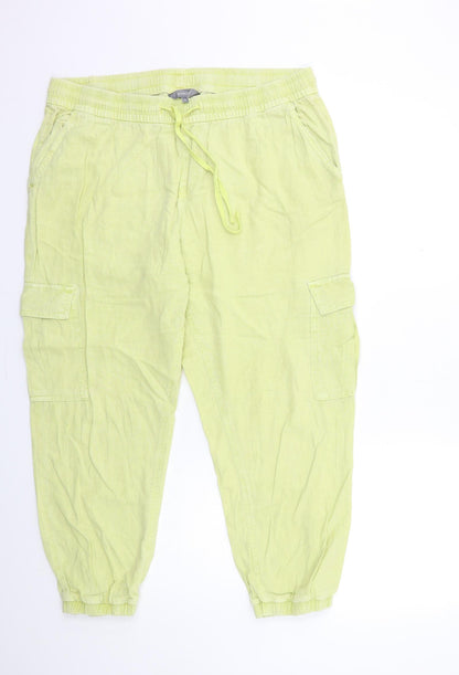 Womens UK Size 14 Principles Regular Fit  Green Trousers