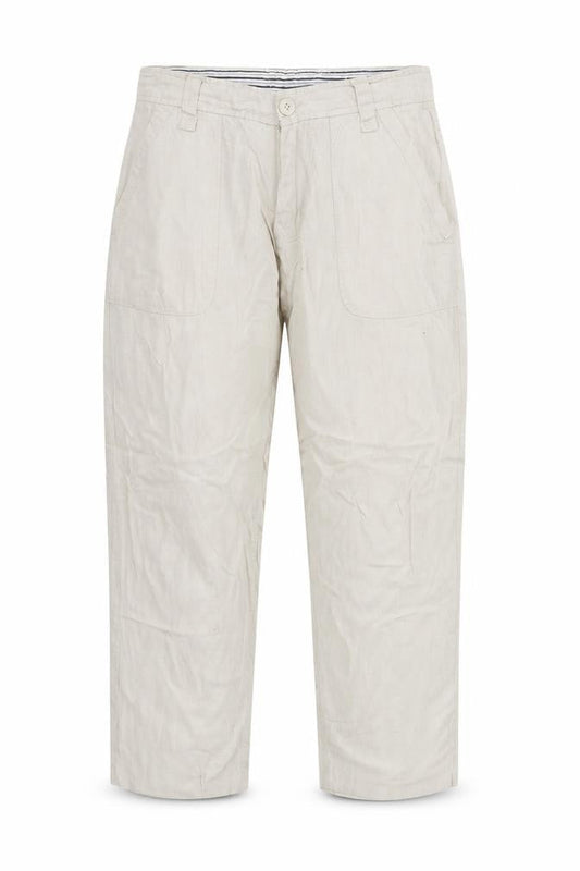 Front view of Dunnes women’s grey tapered jeans, size UK 30, in, 29-inch leg
