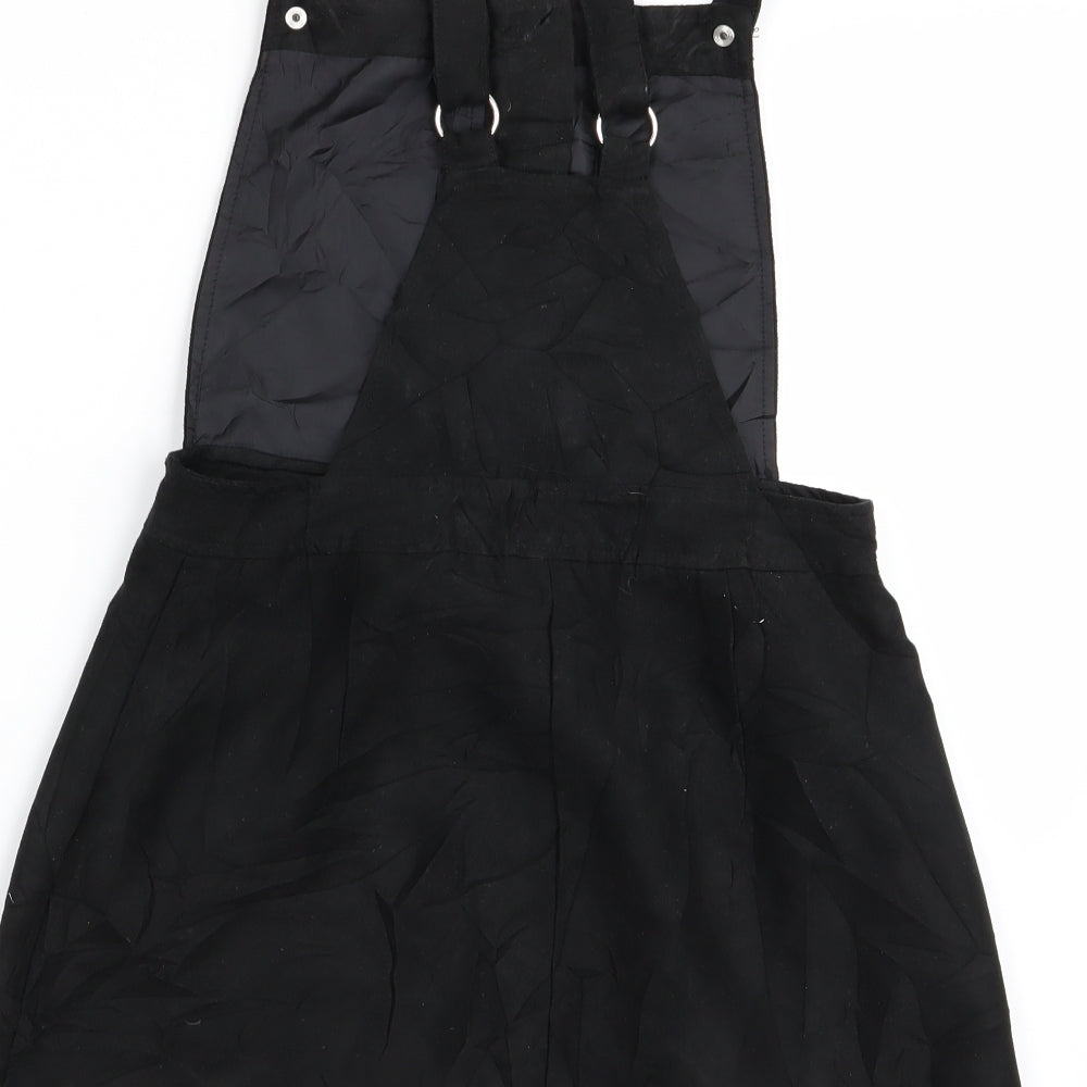 divided# Womens Black   Pinafore/Dungaree Dress  Size 6