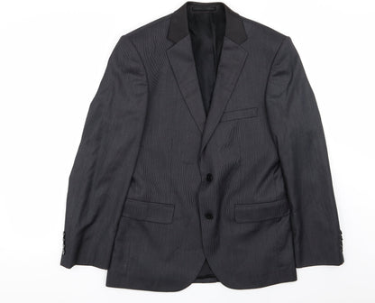 M&C Mens Black Striped  Jacket Blazer Size 46