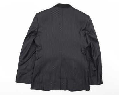 M&C Mens Black Striped  Jacket Blazer Size 46