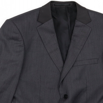 M&C Mens Black Striped  Jacket Blazer Size 46