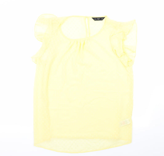 F&F Womens Yellow Polka Dot  Basic Blouse Size 16