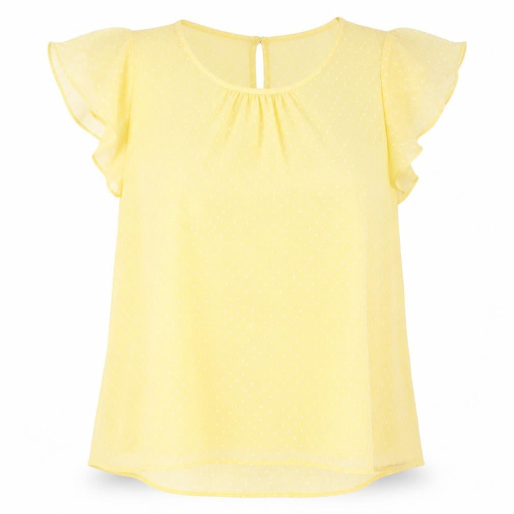 Womens UK Size 16 F&F Yellow Basic Blouse