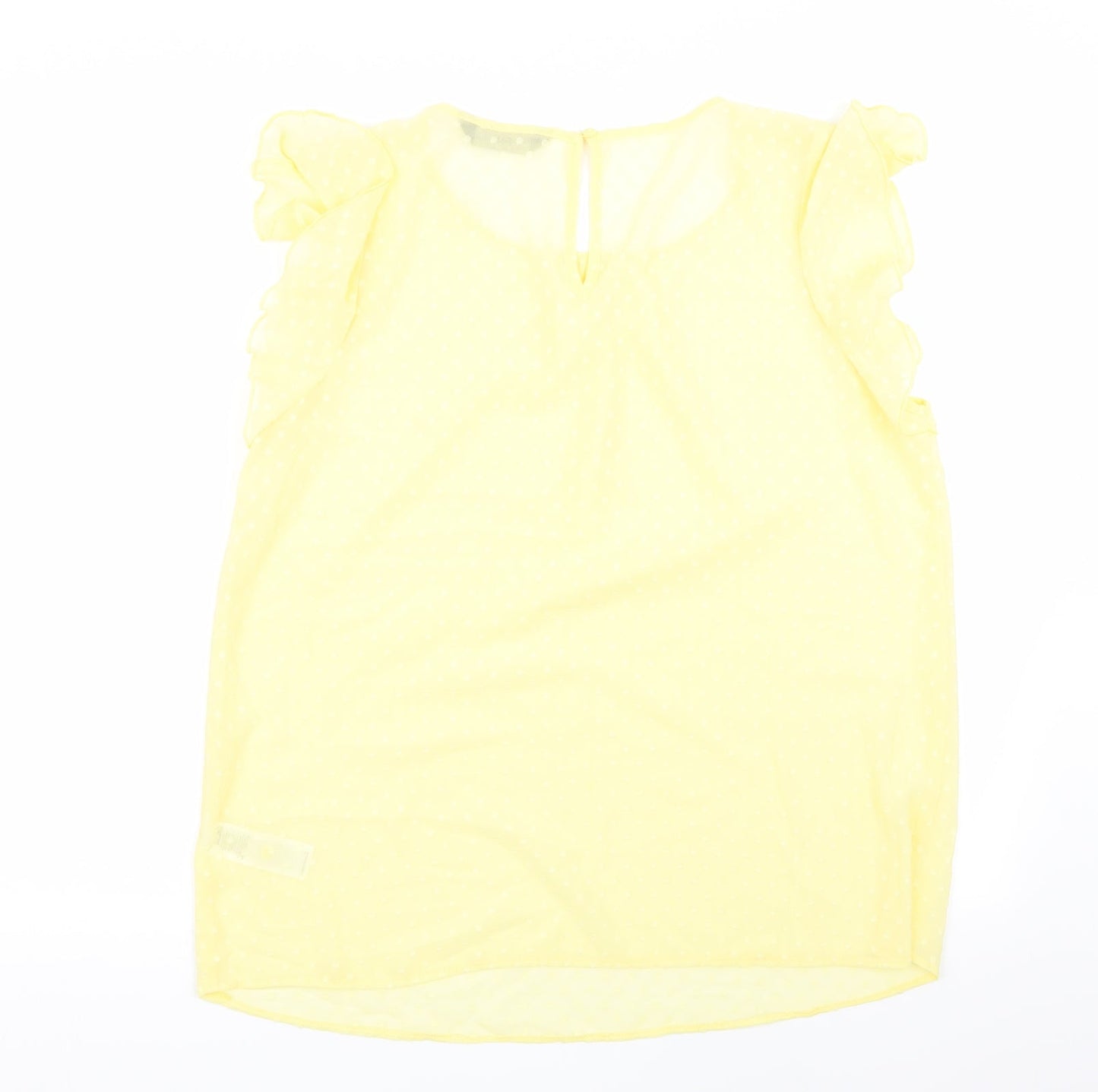 F&F Womens Yellow Polka Dot  Basic Blouse Size 16