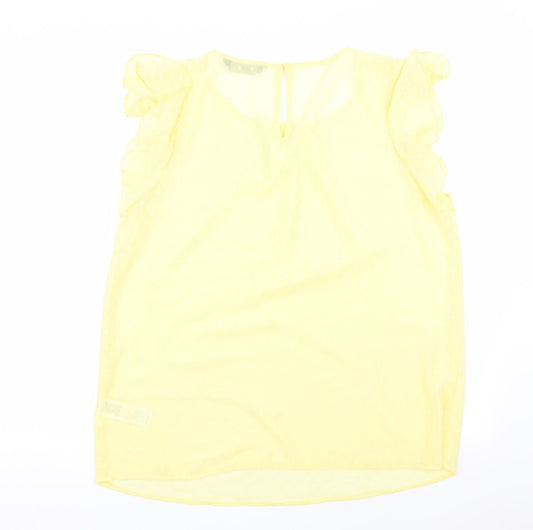F&F Womens Yellow Polka Dot  Basic Blouse Size 16