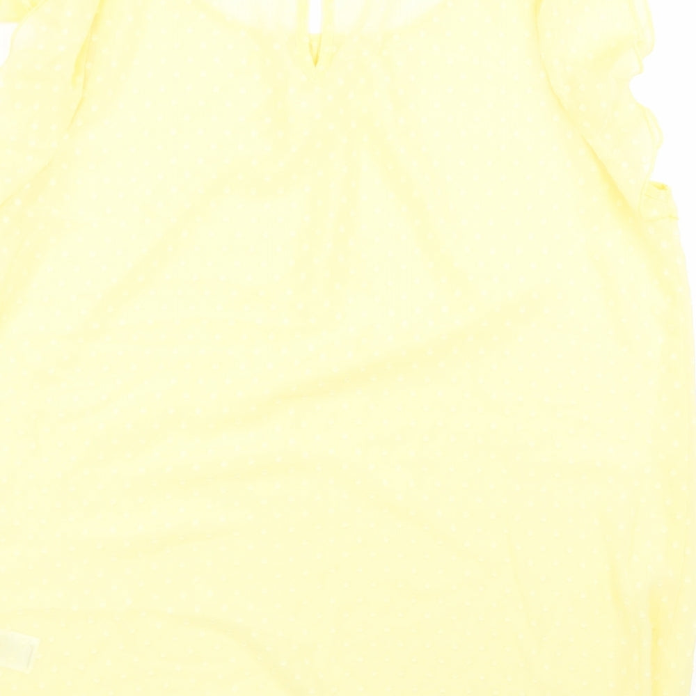 F&F Womens Yellow Polka Dot  Basic Blouse Size 16