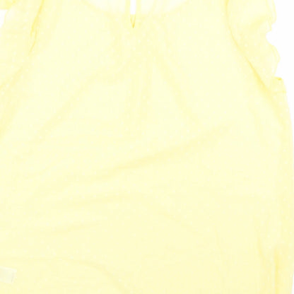F&F Womens Yellow Polka Dot  Basic Blouse Size 16