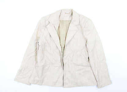 EWM Womens Beige   Jacket Blazer Size 16