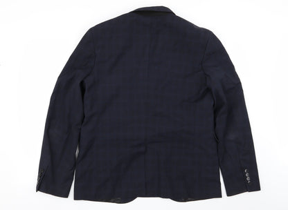 Mens UK Size 44 Cedar Wood State Regular Blue Suit Jacket