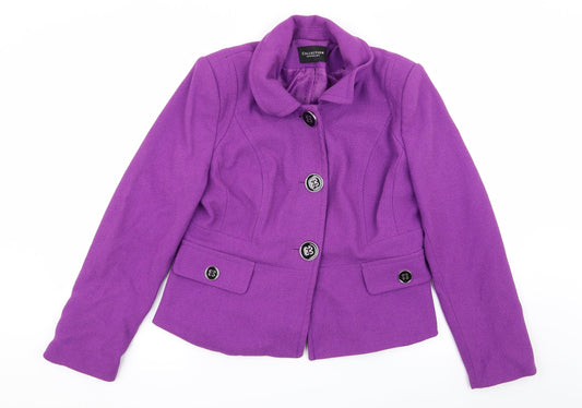 Womens UK Size 14 Debenhams Purple Overcoat