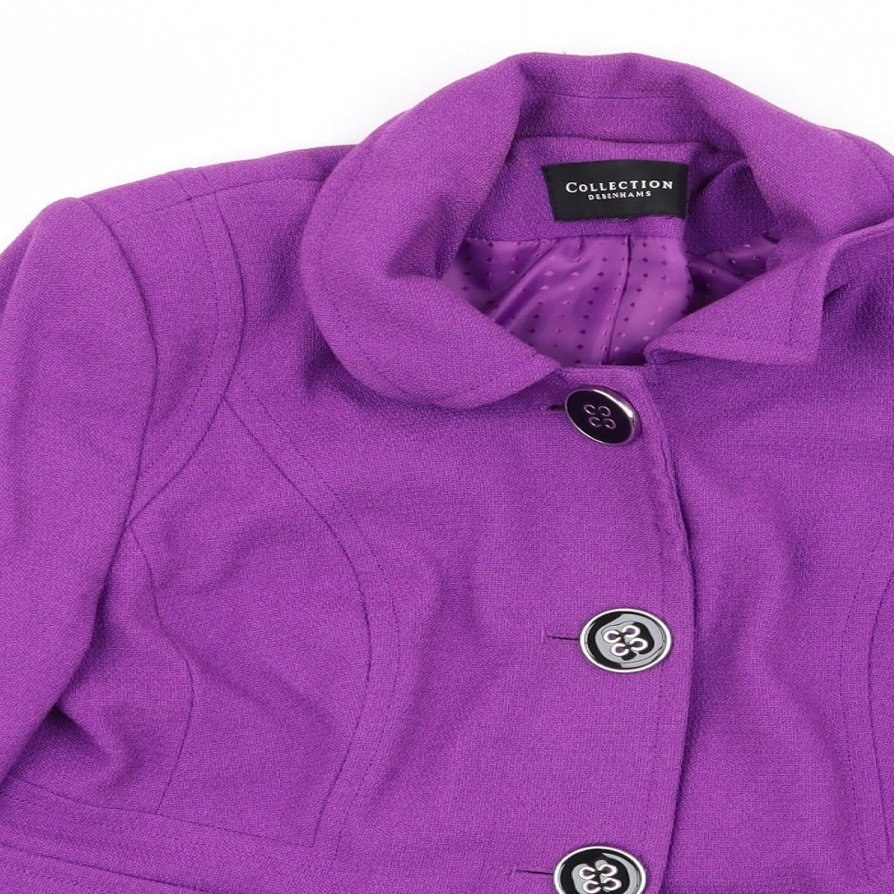 Womens UK Size 14 Debenhams Purple Overcoat