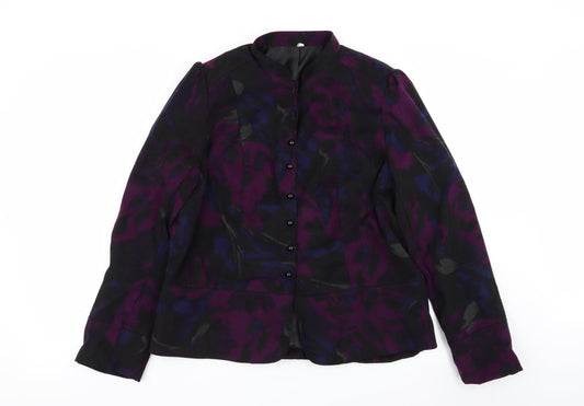 EWM Womens Multicoloured Camouflage  Jacket Blazer Size 16