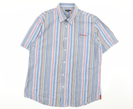 urban stone Mens Multicoloured Striped   Button-Up Size 2XL