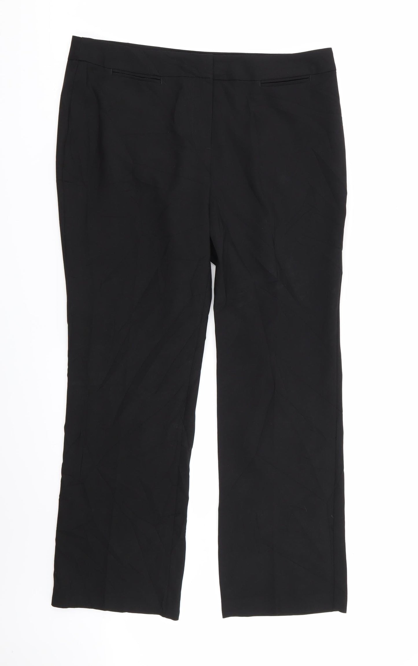 Womens UK Size 12 Papaya Regular Fit  Black Trousers