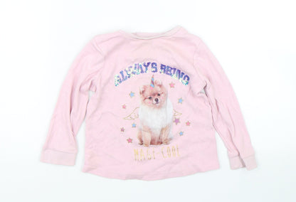 George Girls Pink   Basic T-Shirt Size 12-18 Months