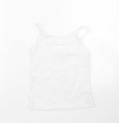 pep&co Girls White   Basic Tank Size 9-10 Years