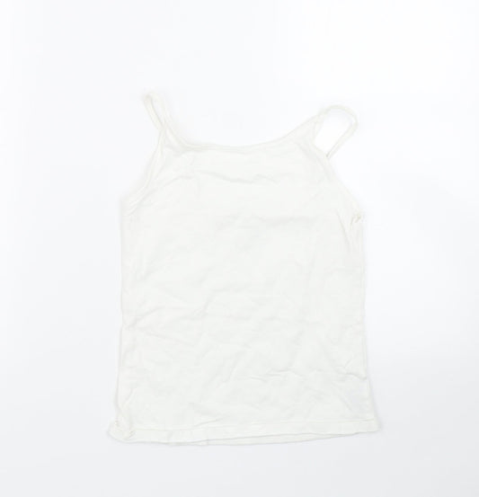 pep&co Girls White   Basic Tank Size 9-10 Years