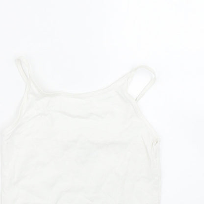 pep&co Girls White   Basic Tank Size 9-10 Years