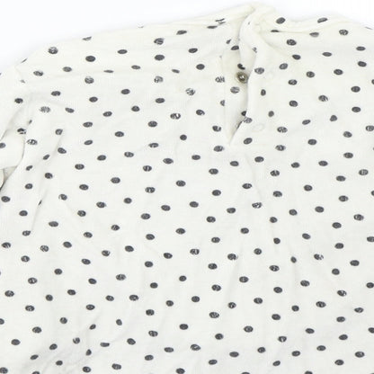 Preworn Baby White Spotted  Pullover Jumper Size 24 Months  - Cat