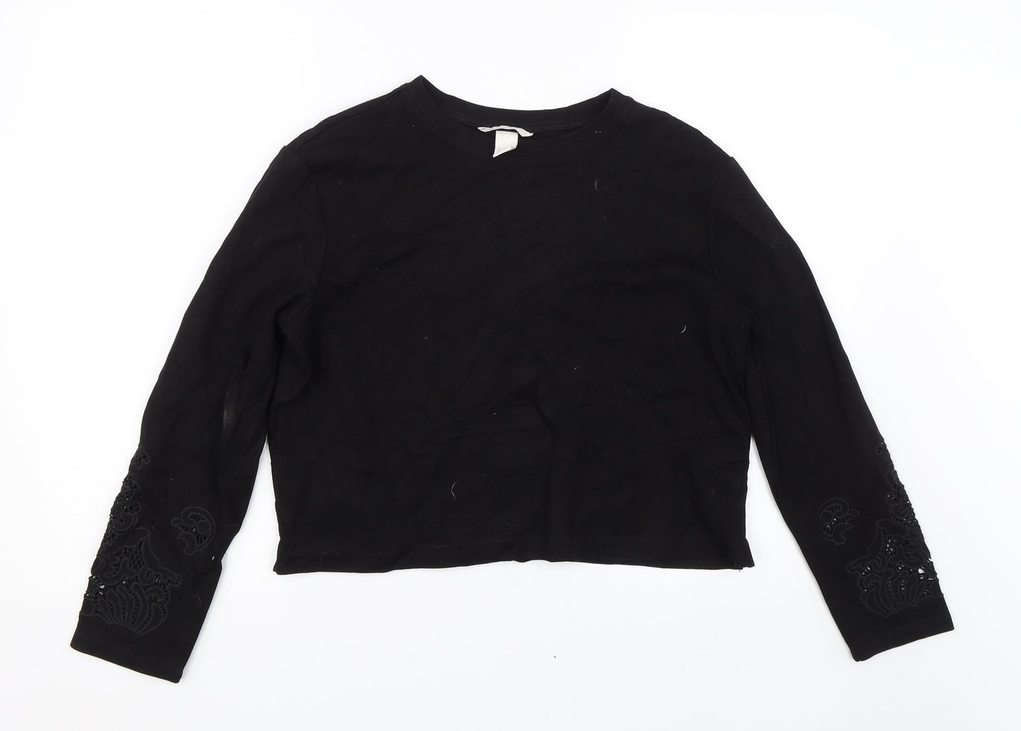 Womens UK Size S H&M Black Basic T-Shirt