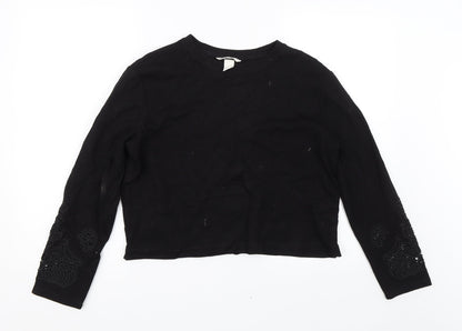 Womens UK Size S H&M Black Basic T-Shirt