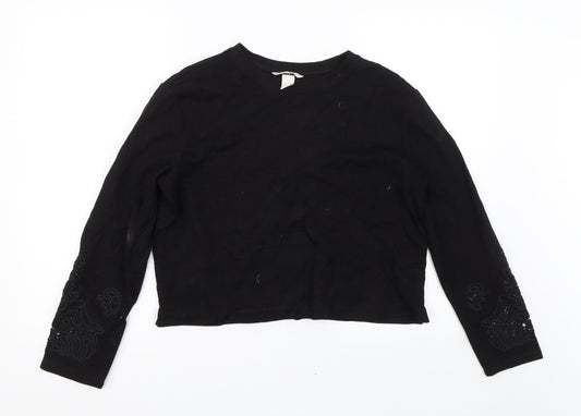 Womens UK Size S H&M Black Basic T-Shirt