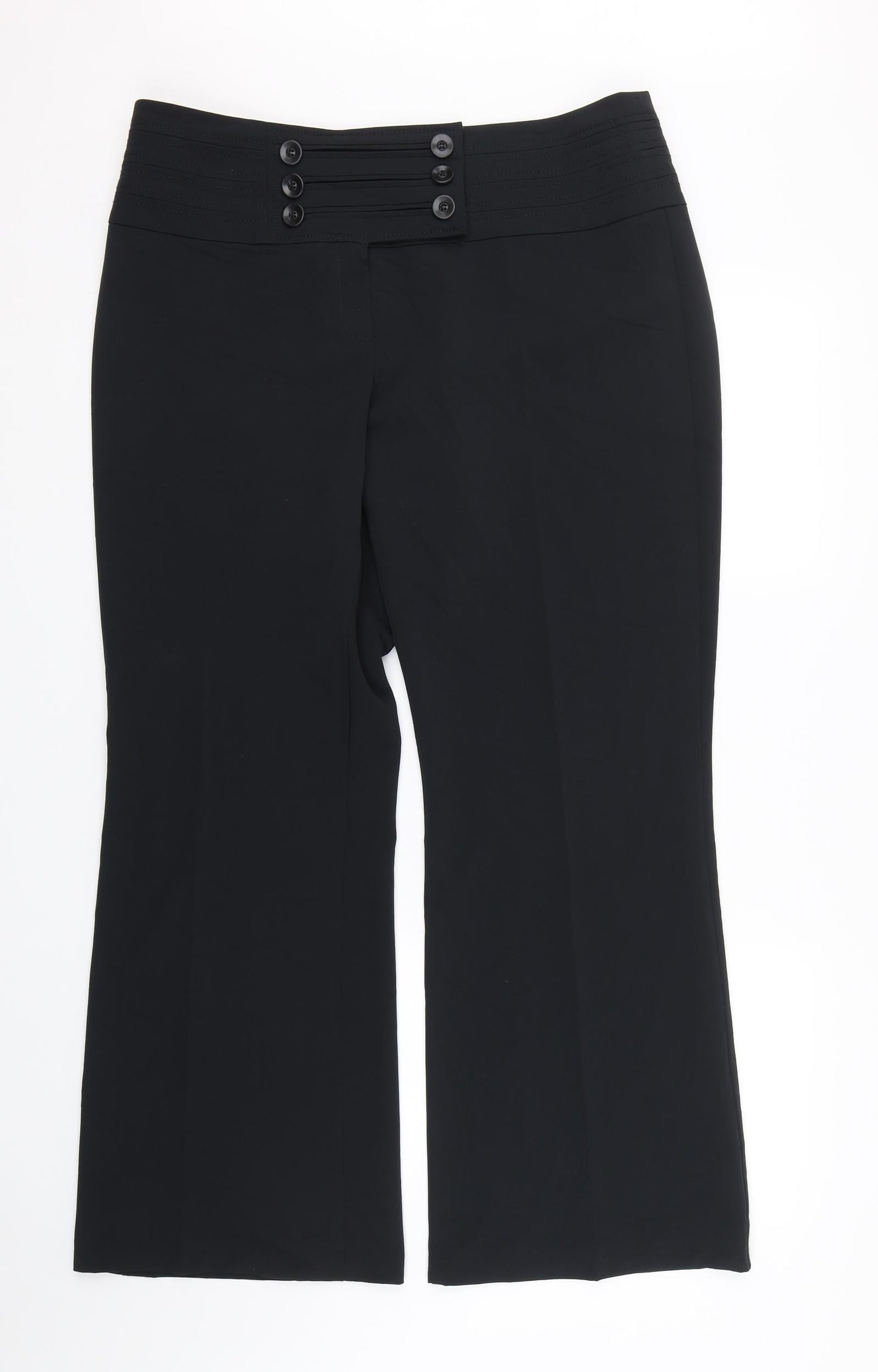 Womens UK Size 16 M&S Regular Fit  Black Trousers