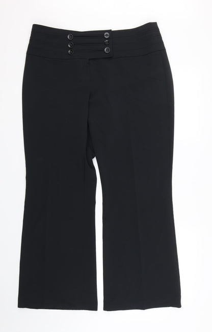 Womens UK Size 16 M&S Regular Fit  Black Trousers