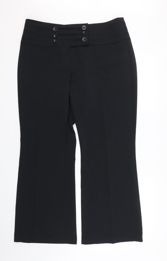 Womens UK Size 16 M&S Regular Fit  Black Trousers