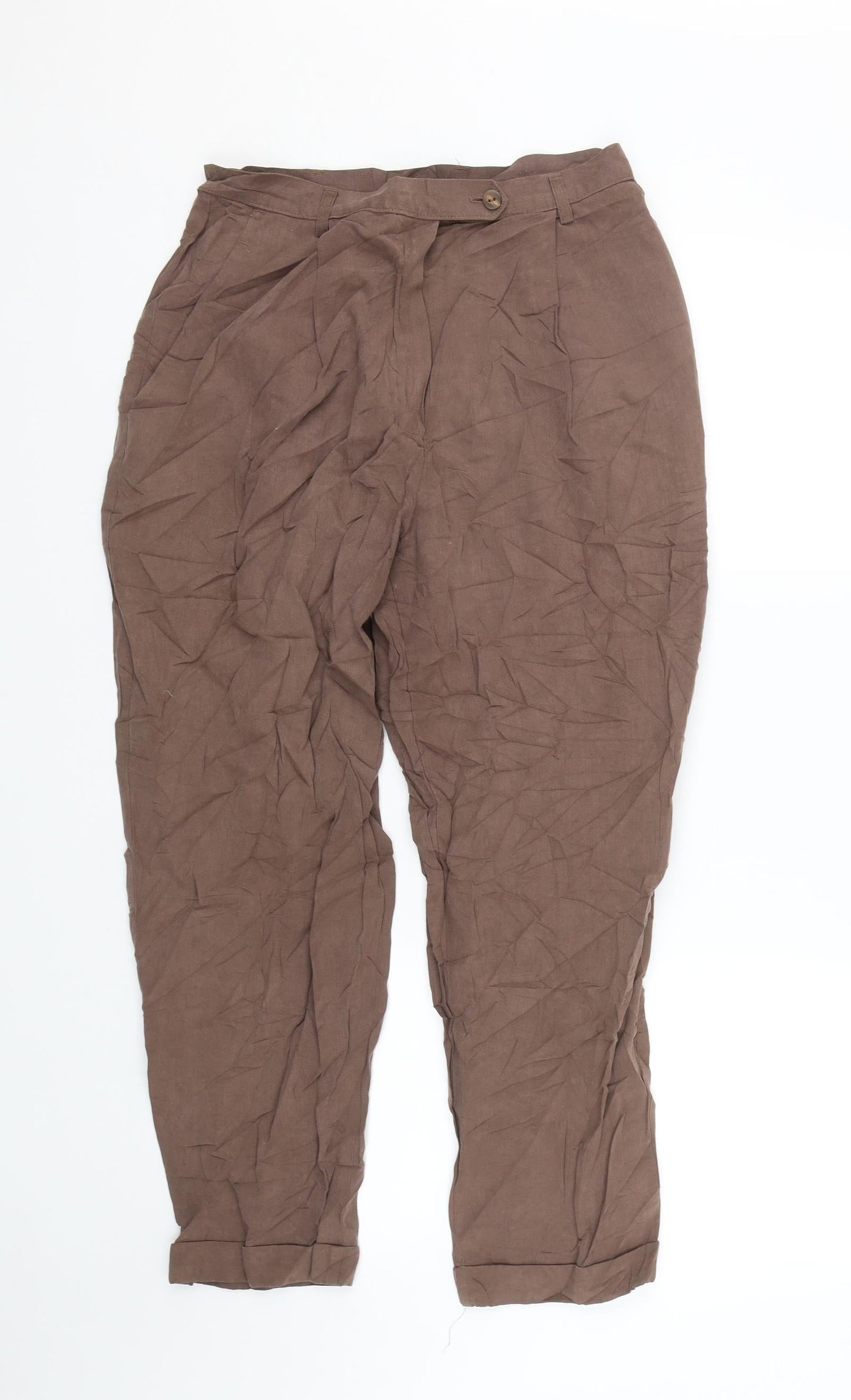 Womens UK Size 14 M&S Regular Fit  Brown Trousers