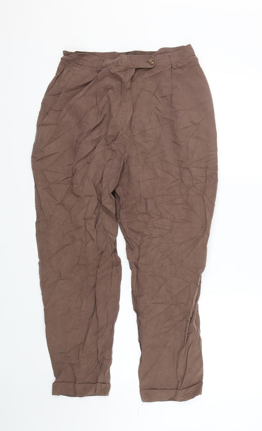 Womens UK Size 14 M&S Regular Fit  Brown Trousers